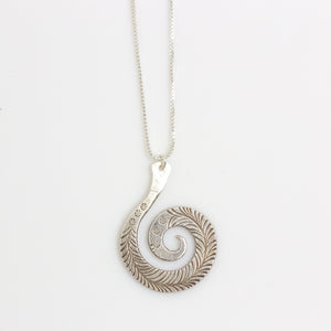 Handmade Feathered Spiral Necklace