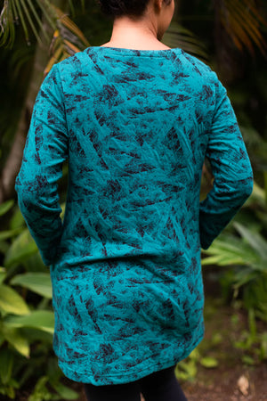 Komil Twisted Jacquard Tunic in Forest