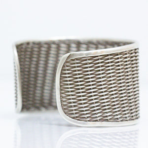 Large Woven Silver Cuff
