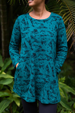 Komil Twisted Jacquard Tunic in Forest