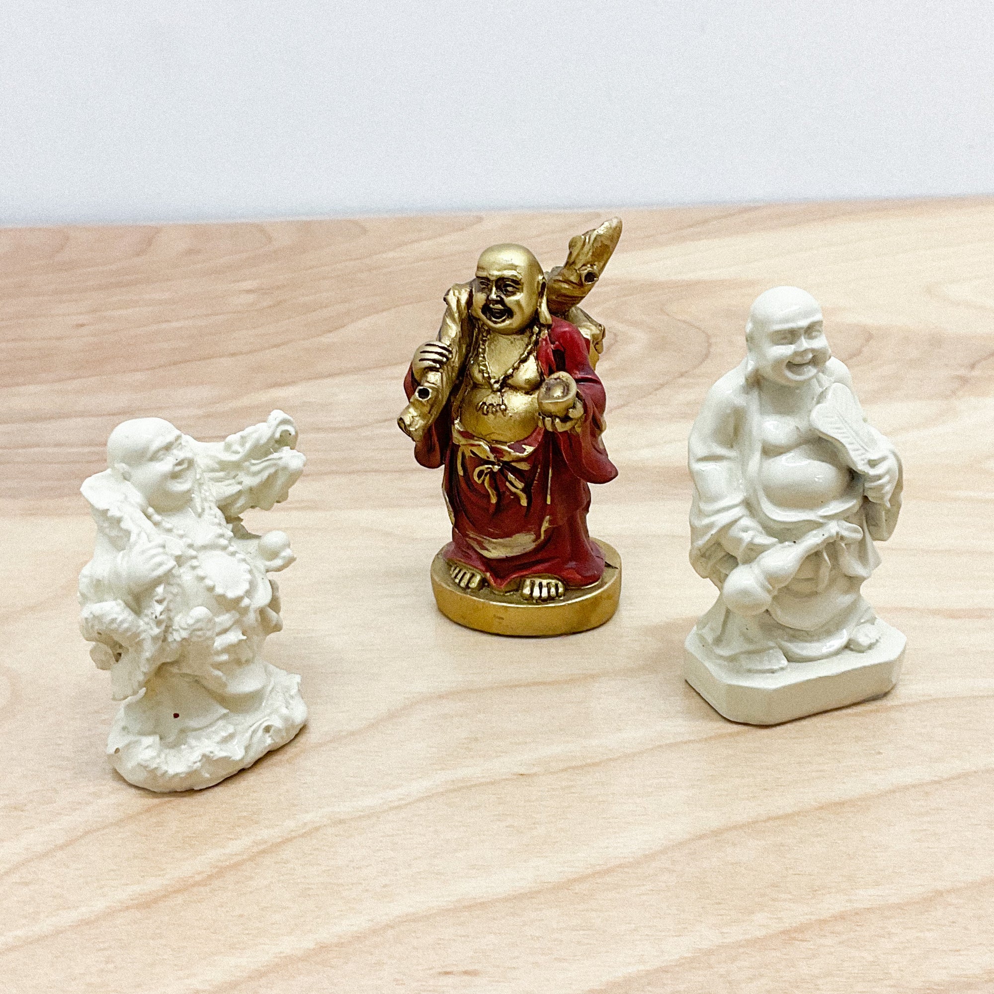 Laughing Buddha Hand Painted Resin Figurines