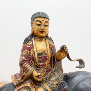 Samantabhadra Buddha Wood Statue