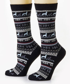 Printed Alpaca Crew Socks