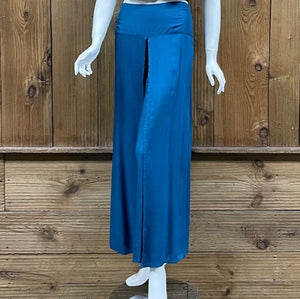 Full Figure Solid Color Wide-Leg Wrap Style Rayon Palazzo Pants