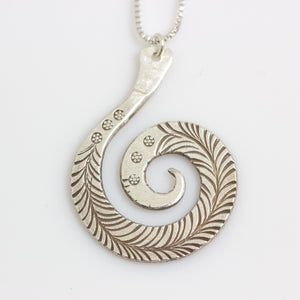 Handmade Feathered Spiral Necklace