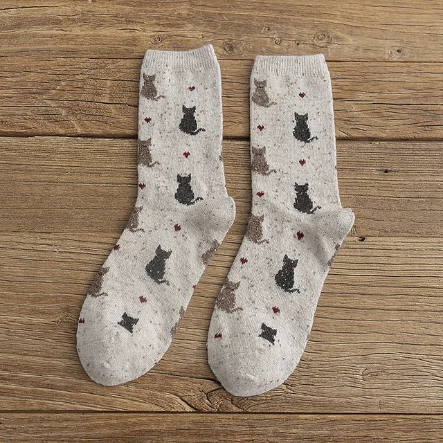 Kitty Love Cotton Tweed Socks