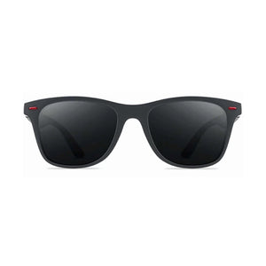 Matte Black "Touch of Color" Polarized Wayfarer Sunglasses