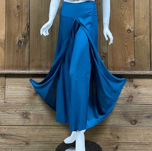 Full Figure Solid Color Wide-Leg Wrap Style Rayon Palazzo Pants