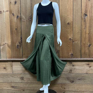 Full Figure Solid Color Wide-Leg Wrap Style Rayon Palazzo Pants