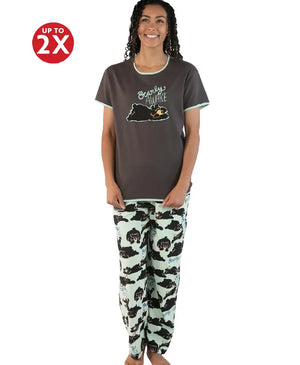 Women's Graphic Print Cell Pocket Cotton Pajama Pants