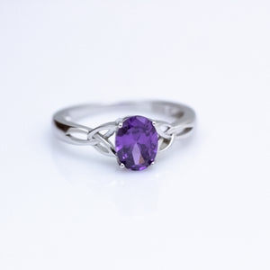 Diamond Cut Amethyst Gemstone Ring