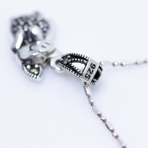 Sterling Silver Dancing Piglet Pendant Necklace