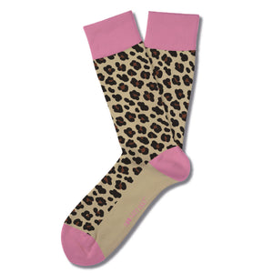 "Jungle Barbie" Two Left Feet Socks fun printed leopard print cotton spandex cushioned sock
