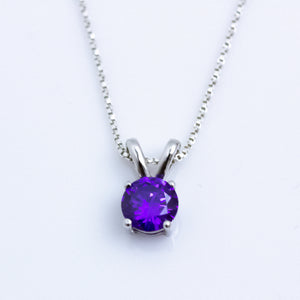 Diamond Cut Amethyst Gemstone Necklaces