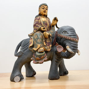Samantabhadra Buddha Wood Statue