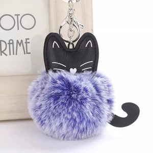Pom-Pom Cat Keychain