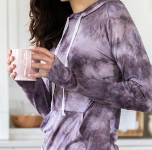 Hello Mello Tie-Dye Splash Lightweight Lounge Hoodie