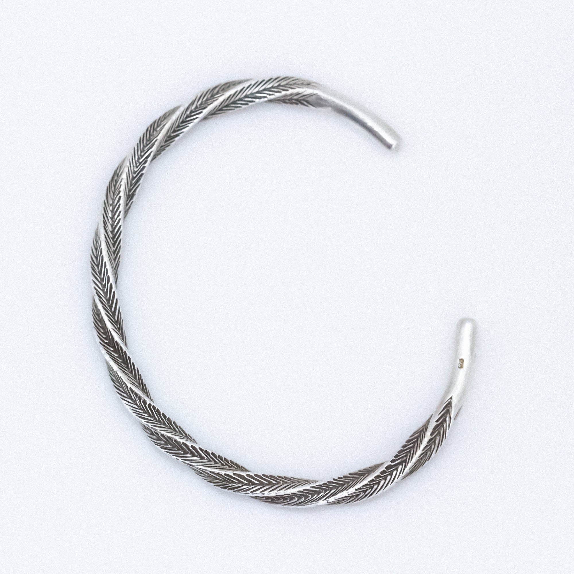 Feathered Twist Sterling Silver Bangle