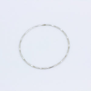 Scallop Cut Sterling Silver Bangle