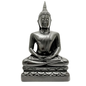 Cast Black Resin Meditation Buddha Statue
