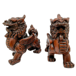 Traditional Resin Pi Yao Dragon Statue Set